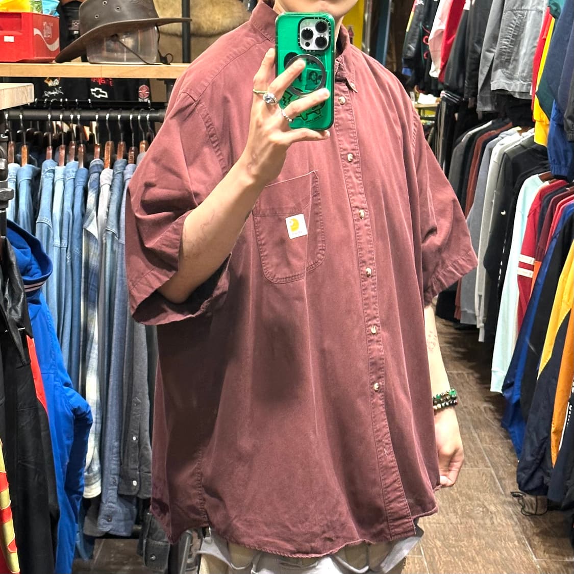 [HI] 칼하트 반팔셔츠 버건디 상품이미지4