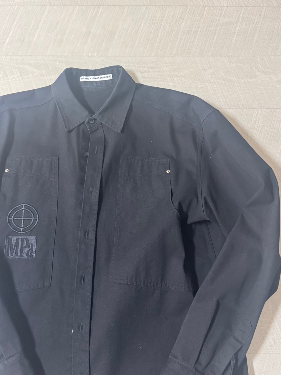 플라스틱프로덕트 투포켓 셔츠 블랙 L 상품이미지3