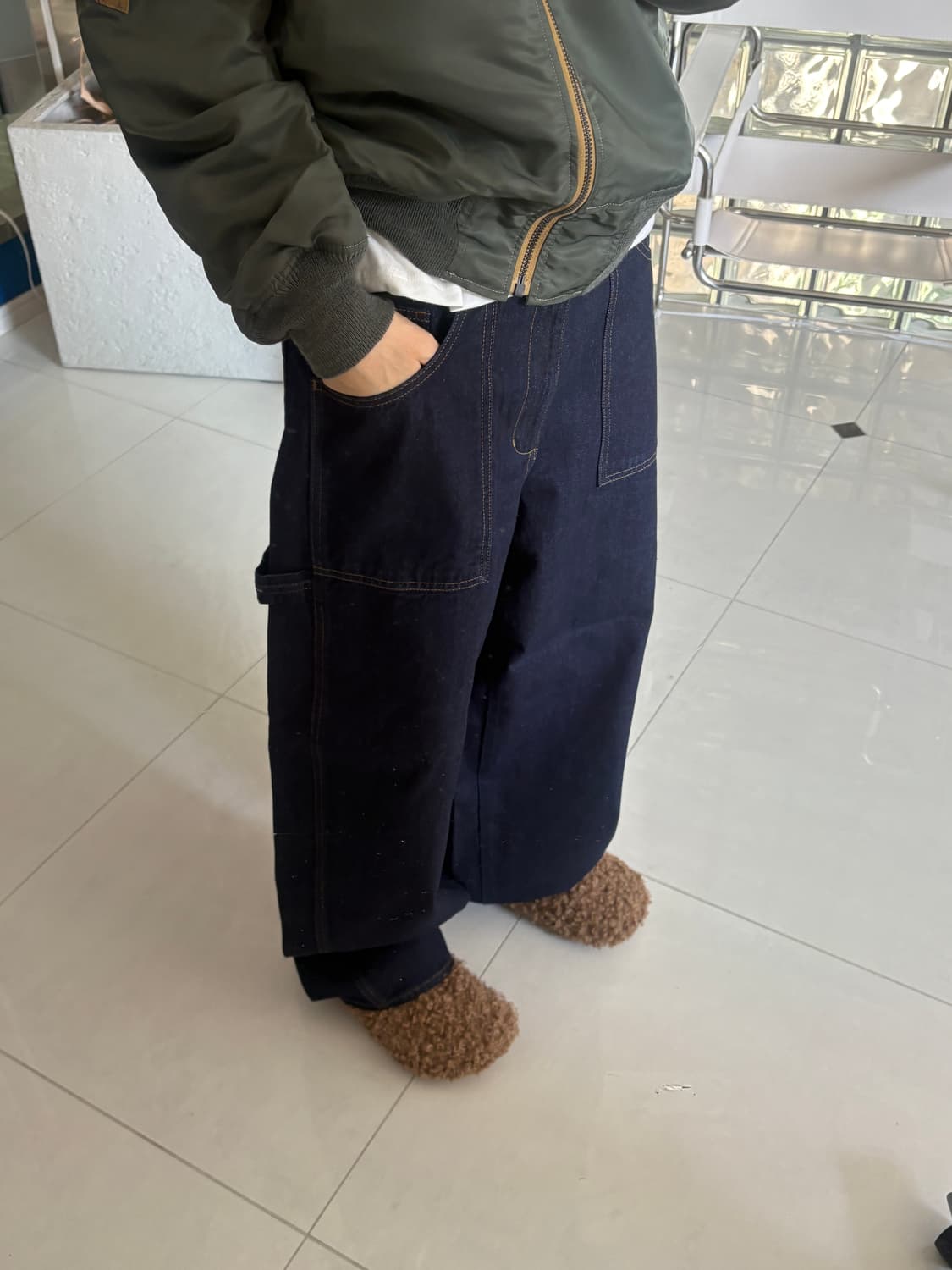 레디스 X rokh 바레루 레그 페인터 데님 상품이미지6