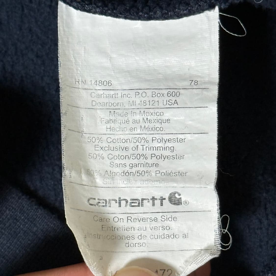 칼하트 후드티 네이비 S 상품이미지6