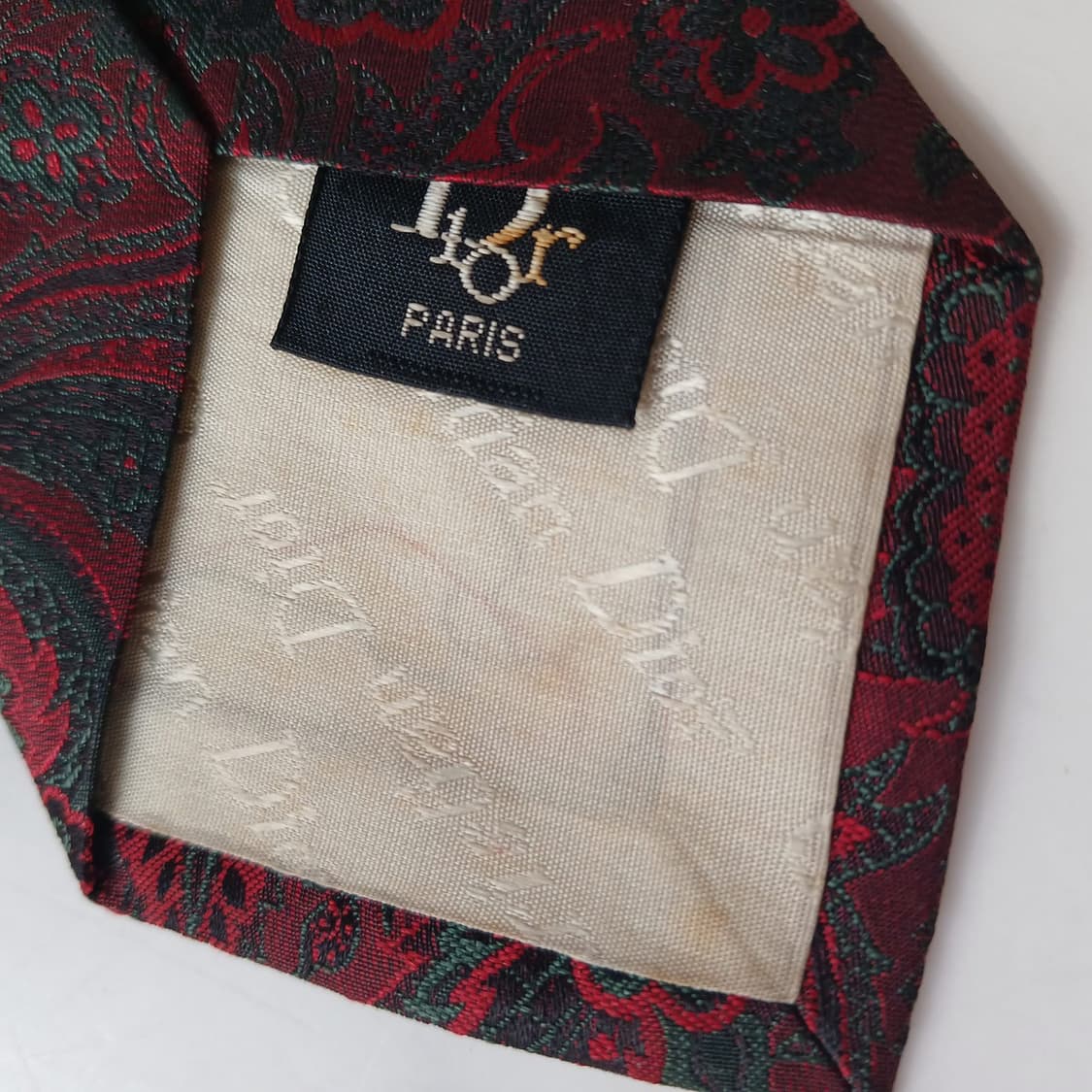 크리스찬 디올 실크 레드 페이즐리 넥타이 7.6cm A등급 E736
 상품이미지10