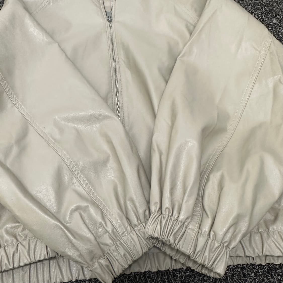 VOV 보브 여성 가죽 후드집업 자켓 아이보리 상품이미지4