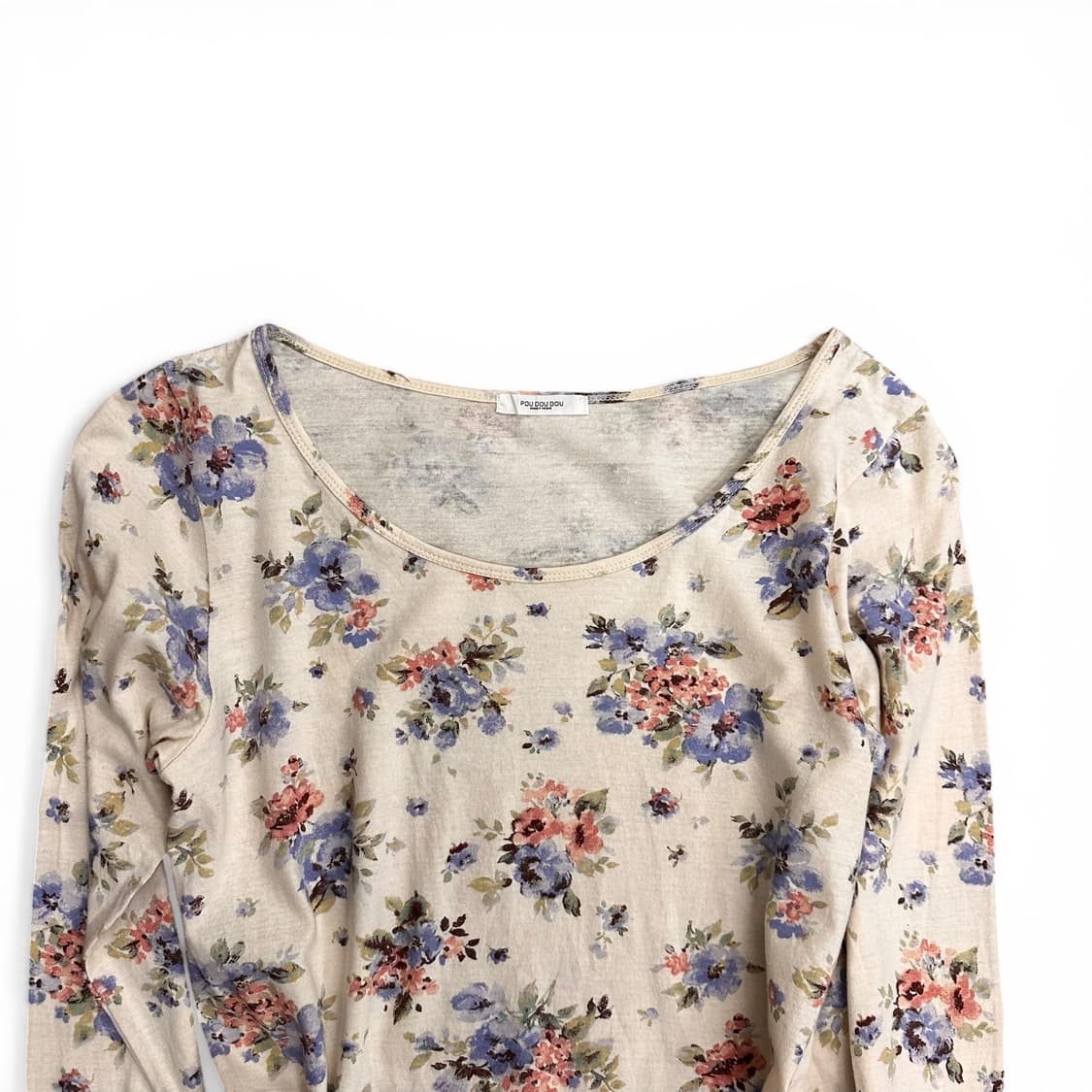 Cotton Floral Long Sleeve T Shirt 상품이미지3