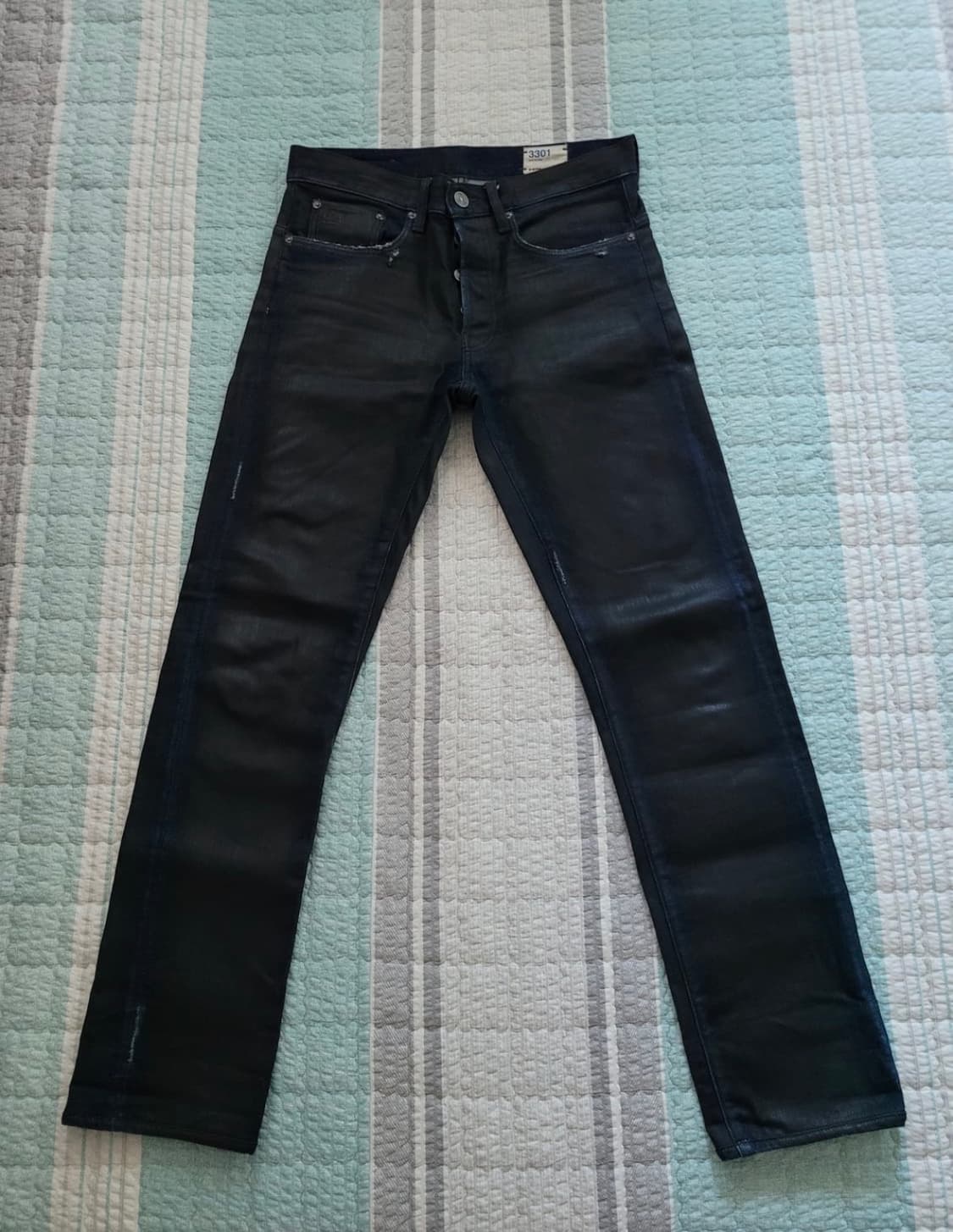 지스타 로우 3301 코팅 데님 상품이미지1