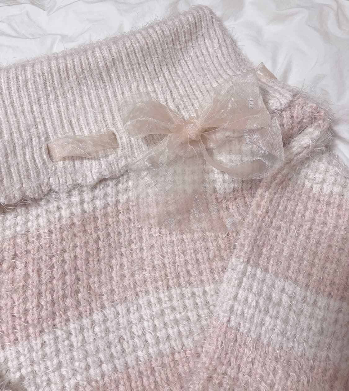 리즈리사 오프숄더 니트 리본 히메갸루 라떼갸루 로걀 상품이미지2