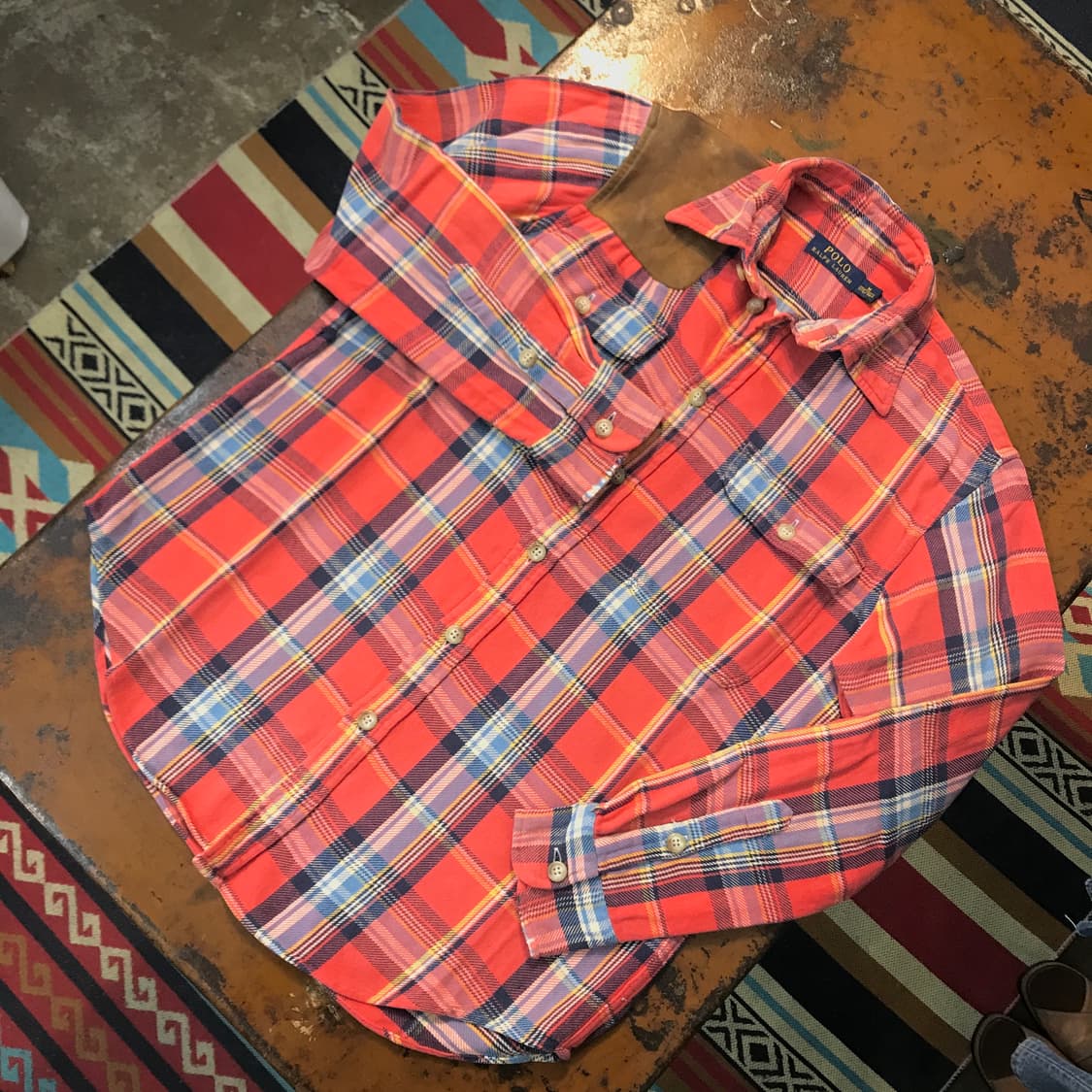 폴로랄프로렌 인디 오렌지 스웨이드 패치 셔츠 여성 66  상품이미지2