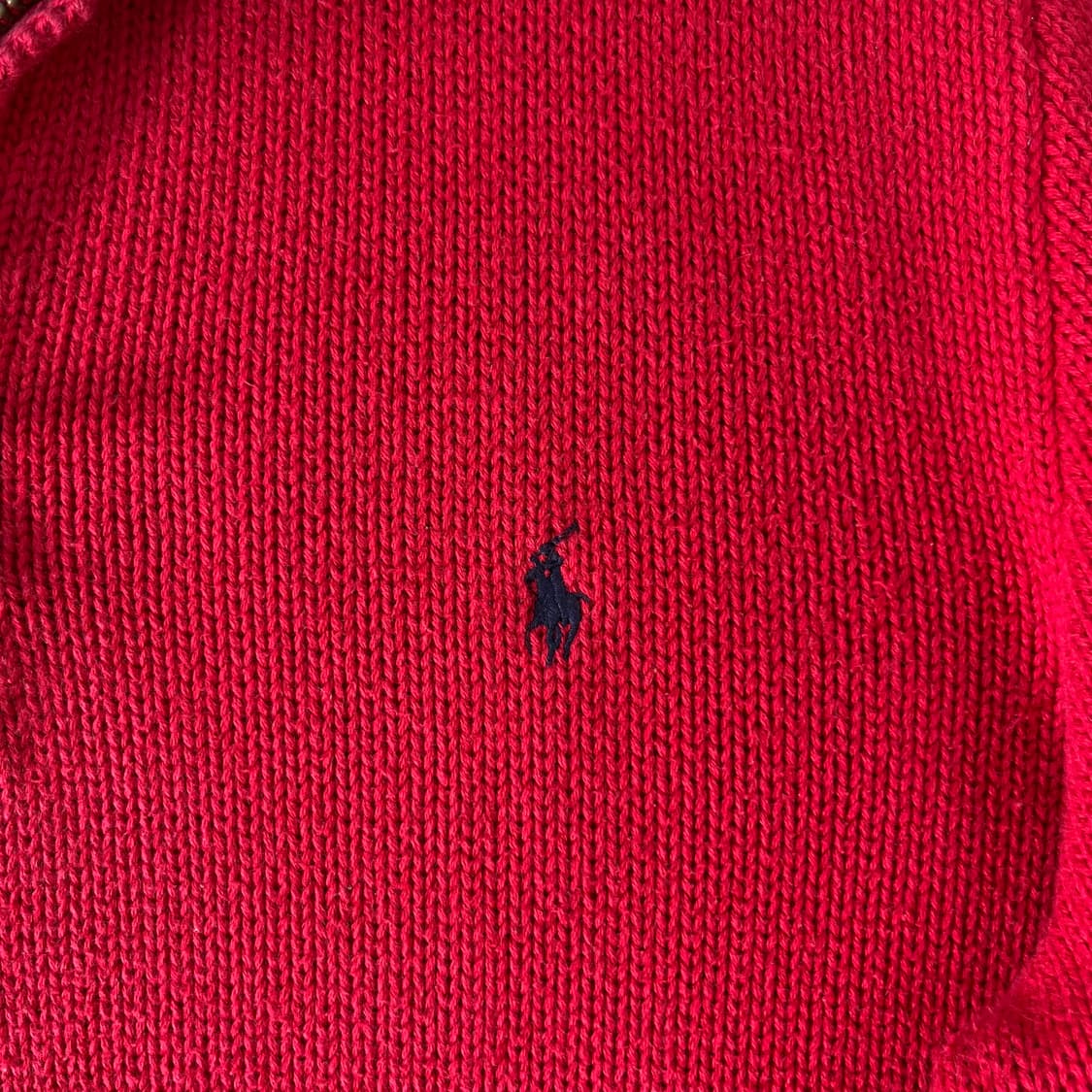 95 폴로 랄프로렌 레드 반집업 니트  상품이미지3