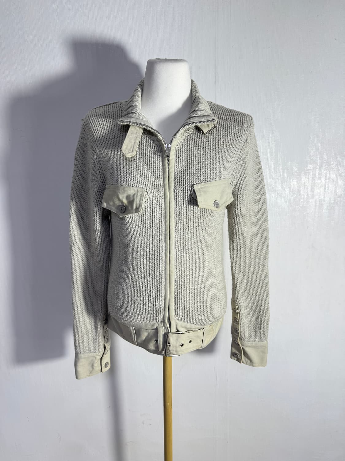 et vous 벨티드 집업 니트 자켓 y2k lgb goa 상품이미지3