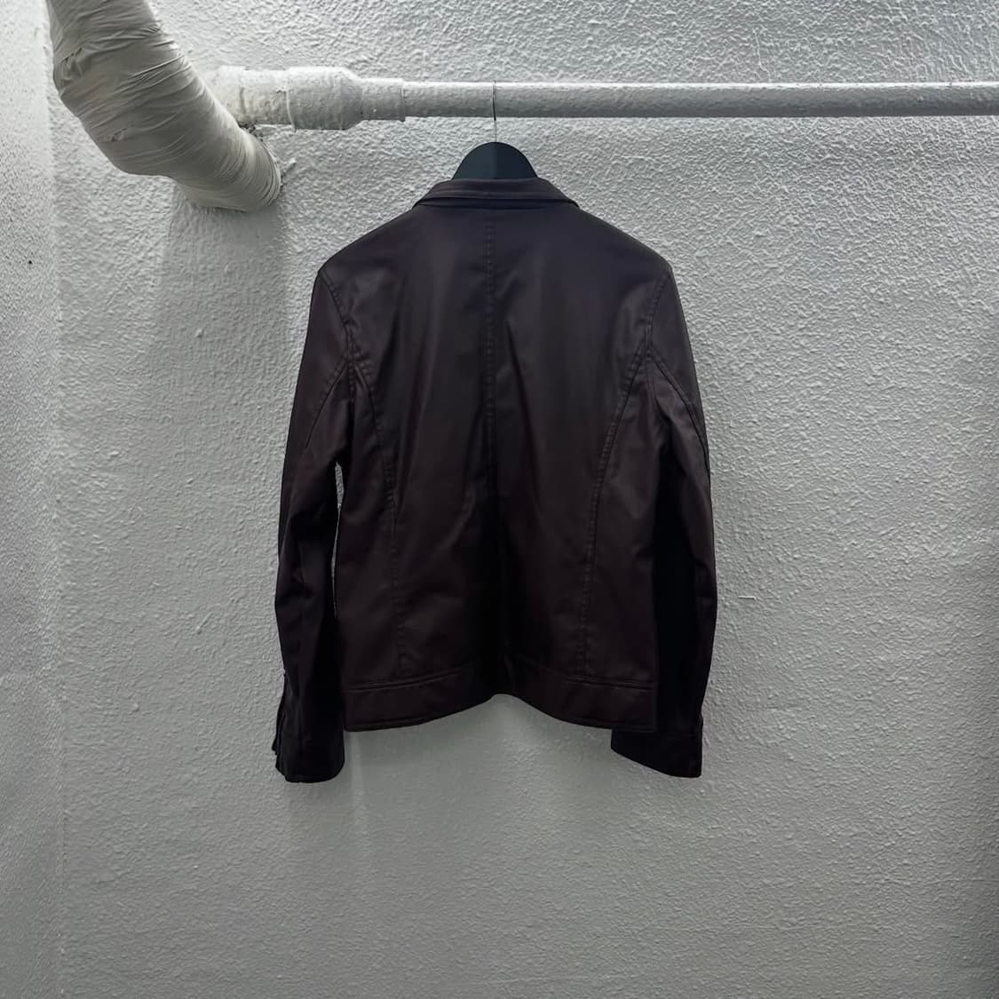 Burgundy rider leather jacket 상품이미지4