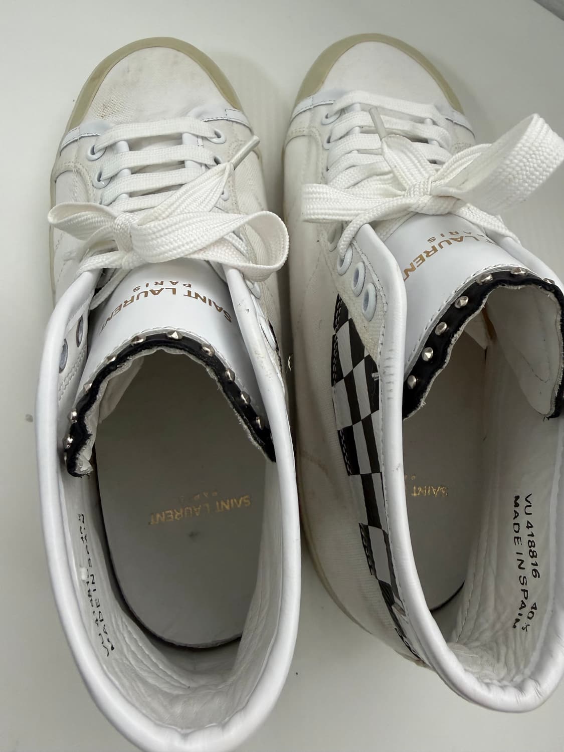 새제품) 생로랑 정품 체크보드 하이탑 스니커즈 40.5 상품이미지8