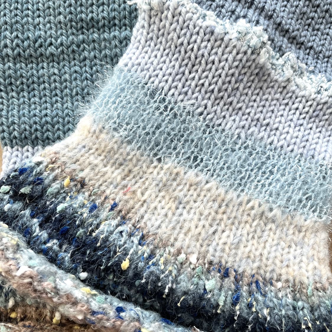 일본 작가님 핸드메이드 블루톤 니트 레그워머 y2k 헤이세이 레트로 상품이미지2