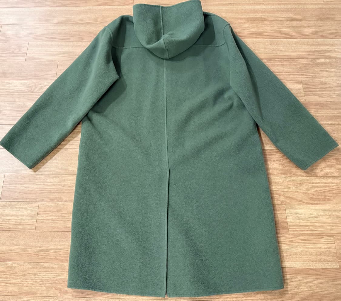 4) 오라리 벨루어 브러쉬드 울 후드 코트 세이지 그린 상품이미지4