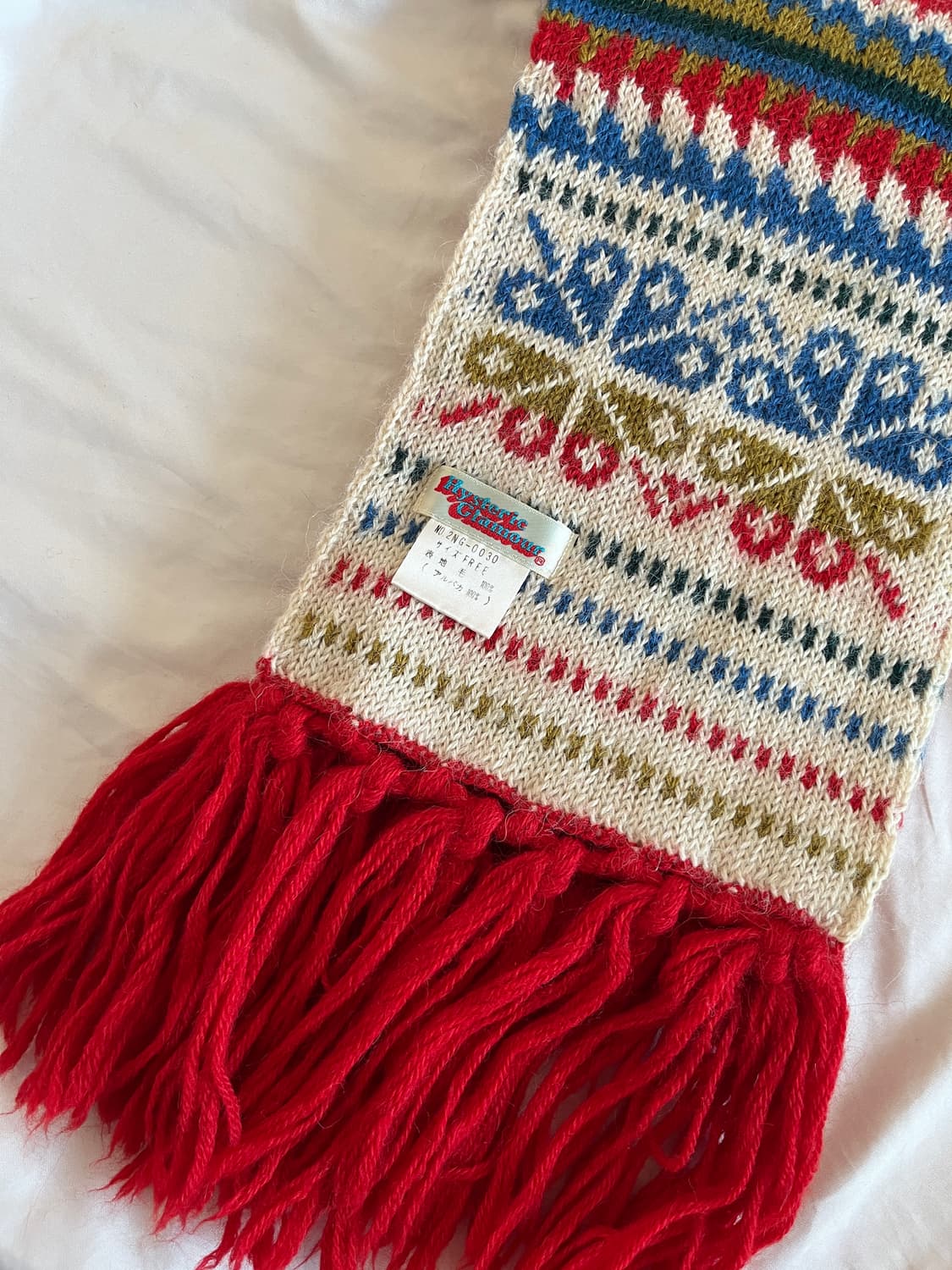 히스테릭 글래머 아카이브 노르딕 페어아일 니트 머플러 목도리 스툴 상품이미지5