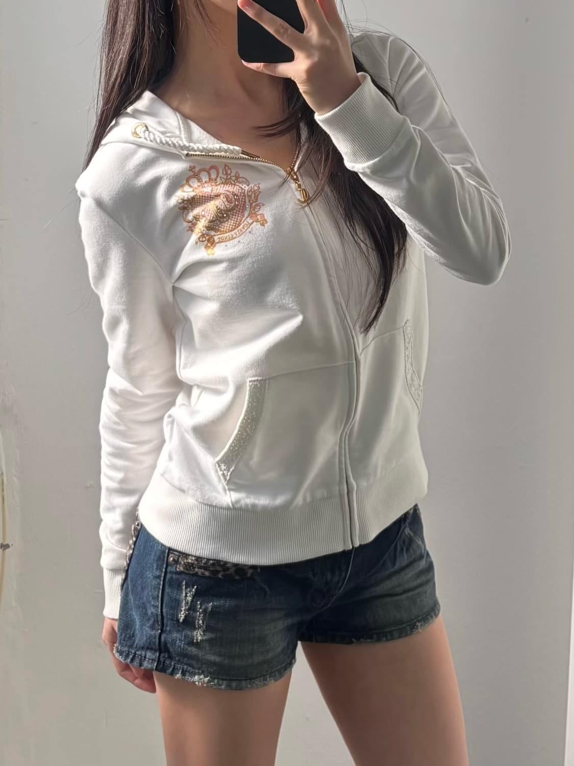 Vintage White Graphic Cubic Hood Zip-up 상품이미지4