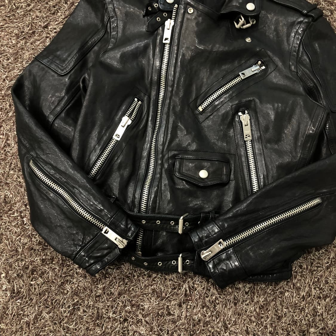 빈티지 양가죽 라이더 레더 가죽 자켓 상품이미지5