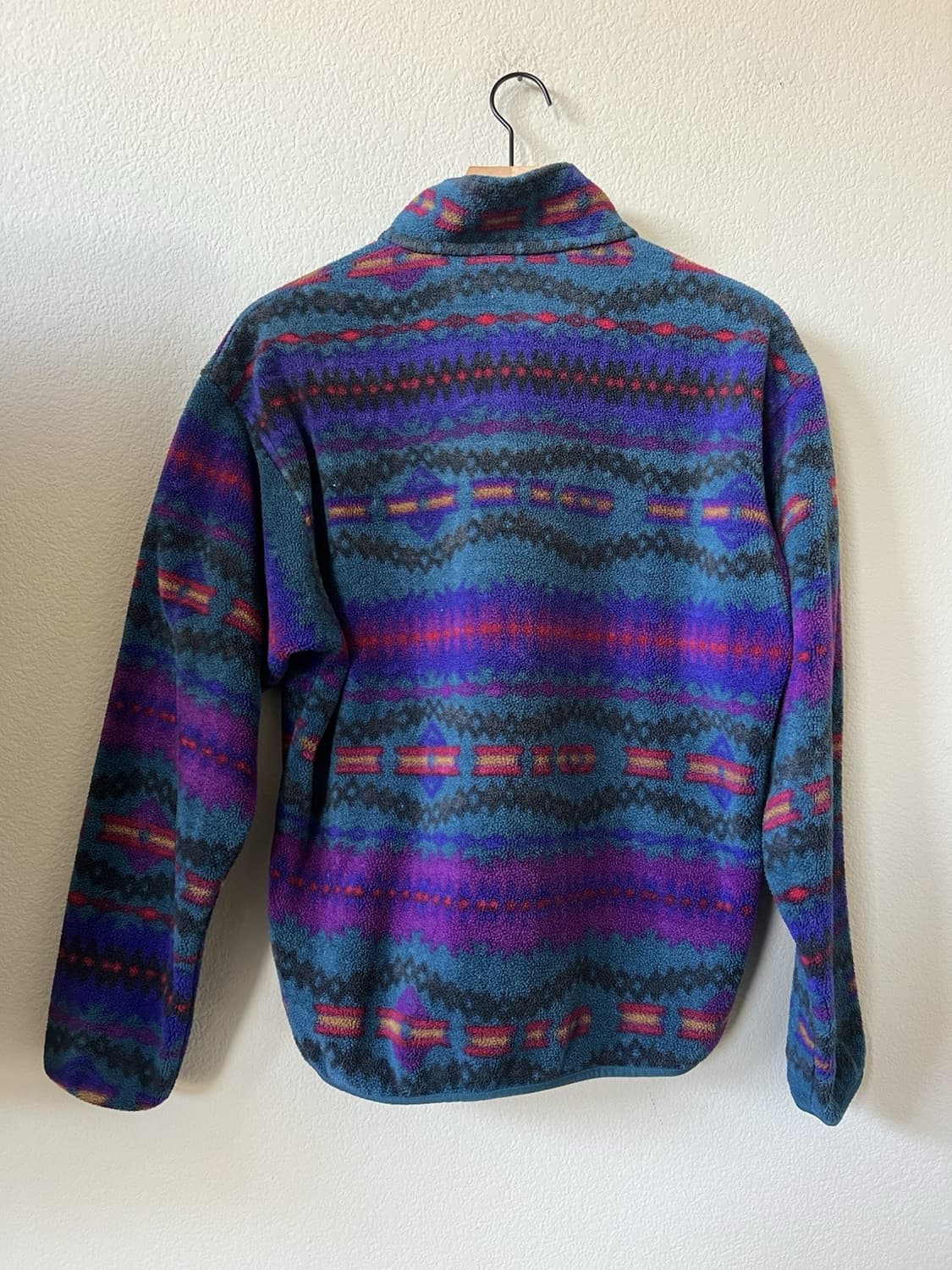 90s 파타고니아 신칠라 스냅-T 퍼플/블루/레드 USA 상품이미지5