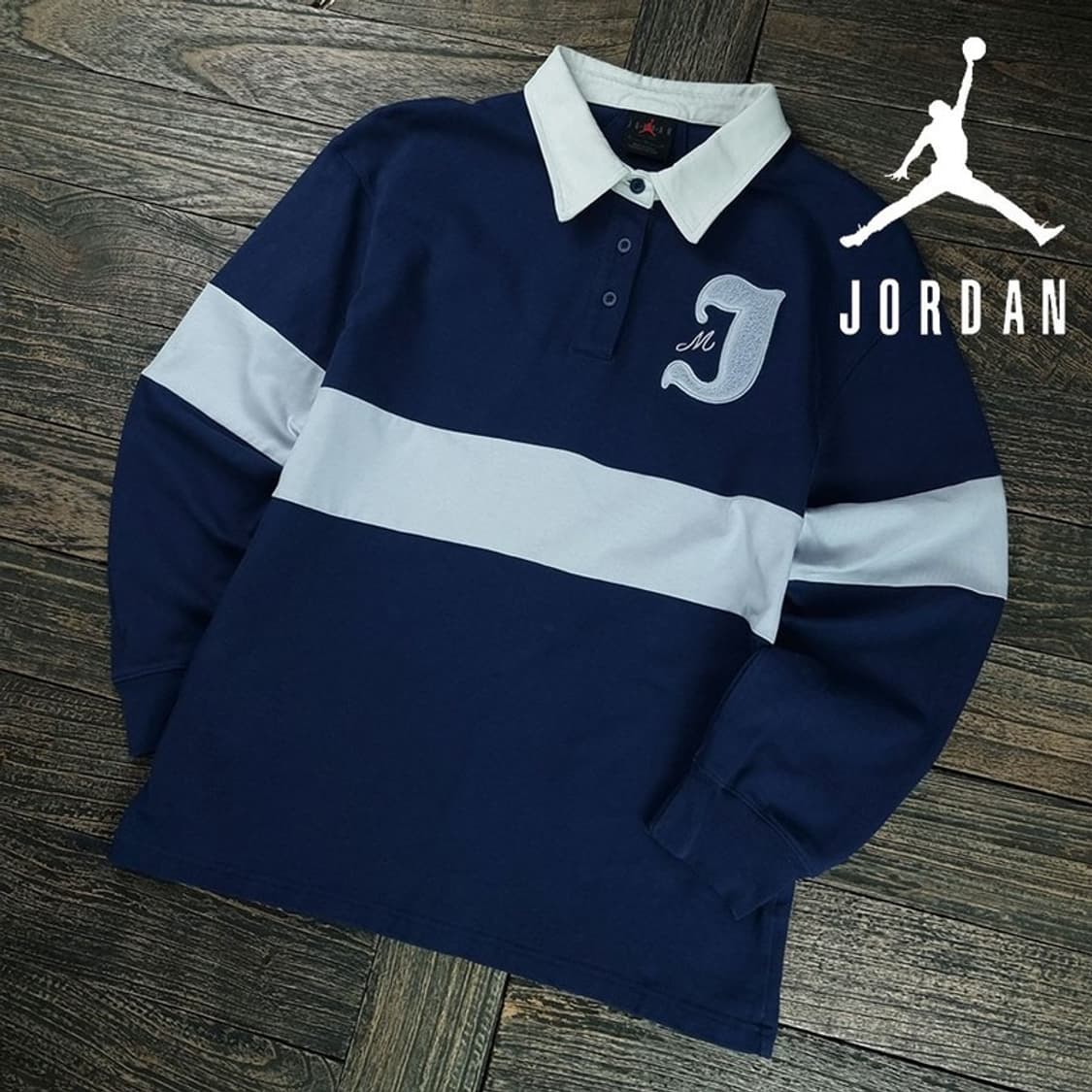 [나이키 조던] 그래픽 자수 럭비 셔츠 긴팔 카라티 M19549 상품이미지1