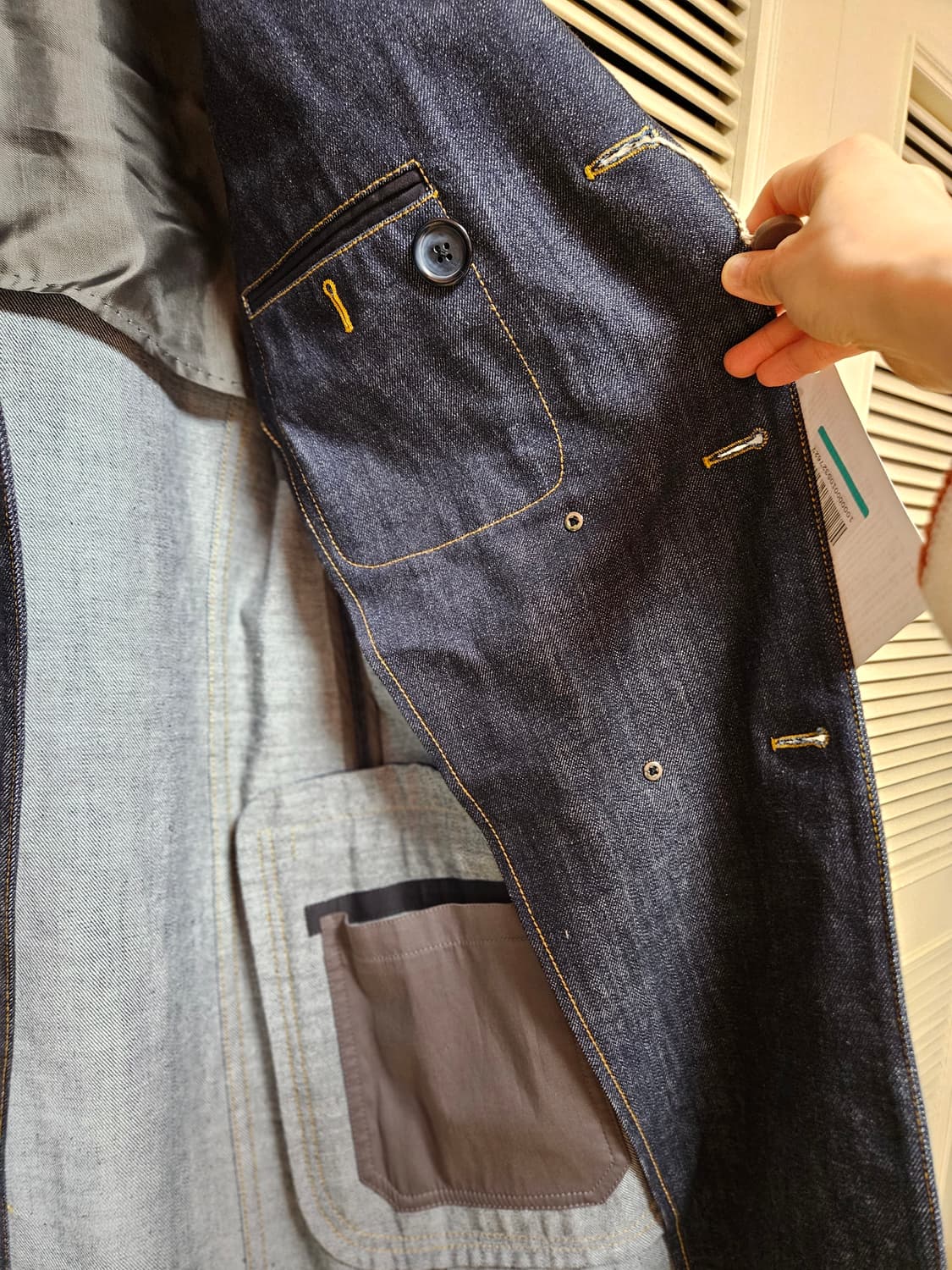 [명품/새상품] 돌체앤가바나 데님 더블 롱코트 상품이미지6