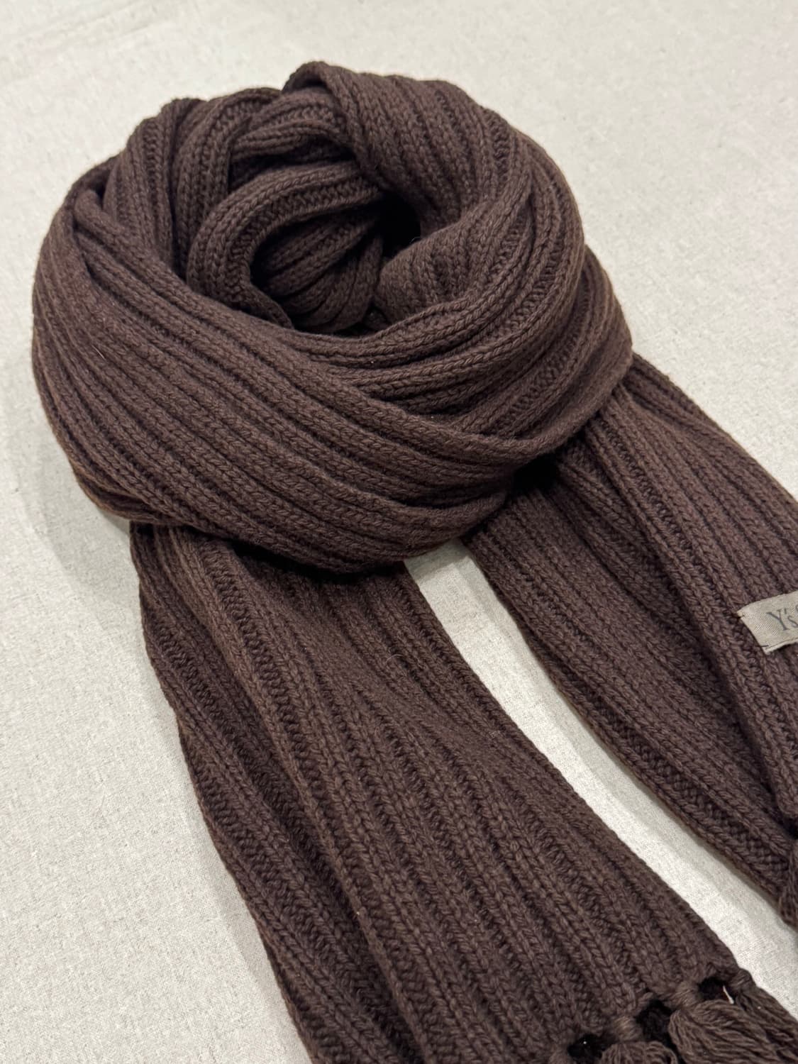 요지야마모토 00s 브라운 롱 머플러 상품이미지2