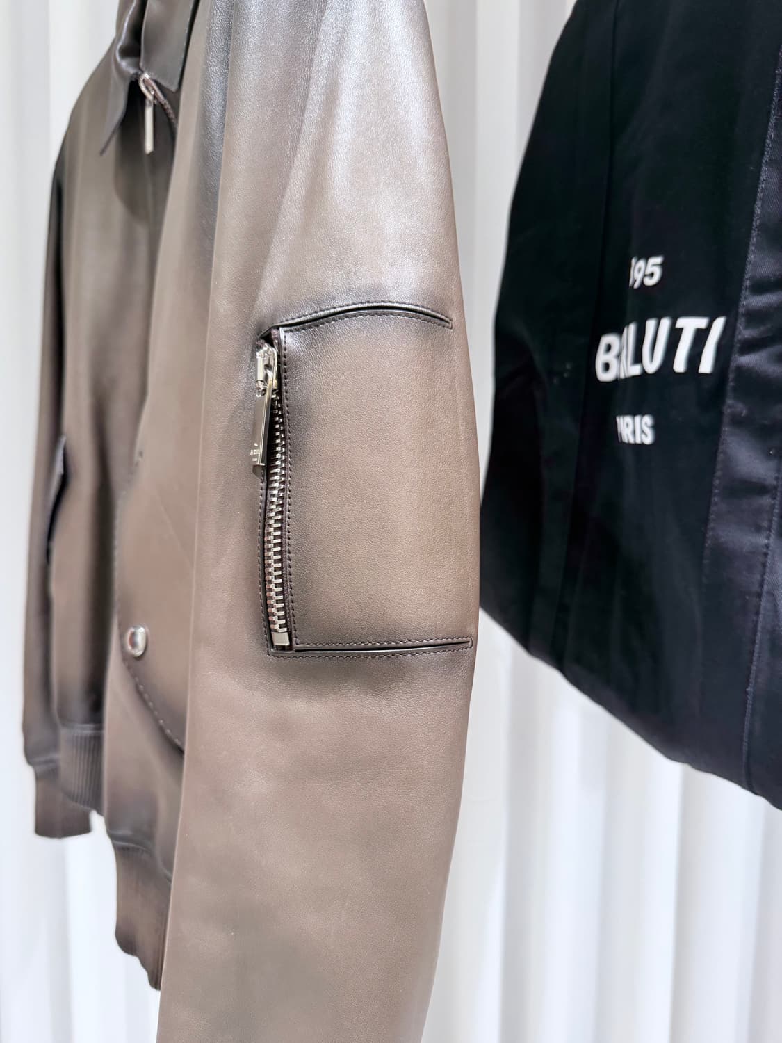 (A+/48) / 벨루티 카프스킨 레더 봄버 자켓 상품이미지2