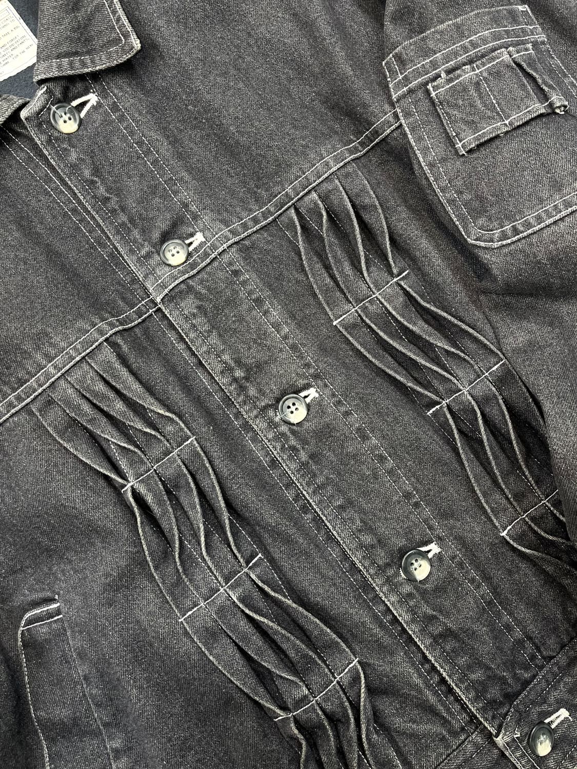 Crispy Club 셔링 플리츠 데님 자켓 상품이미지5