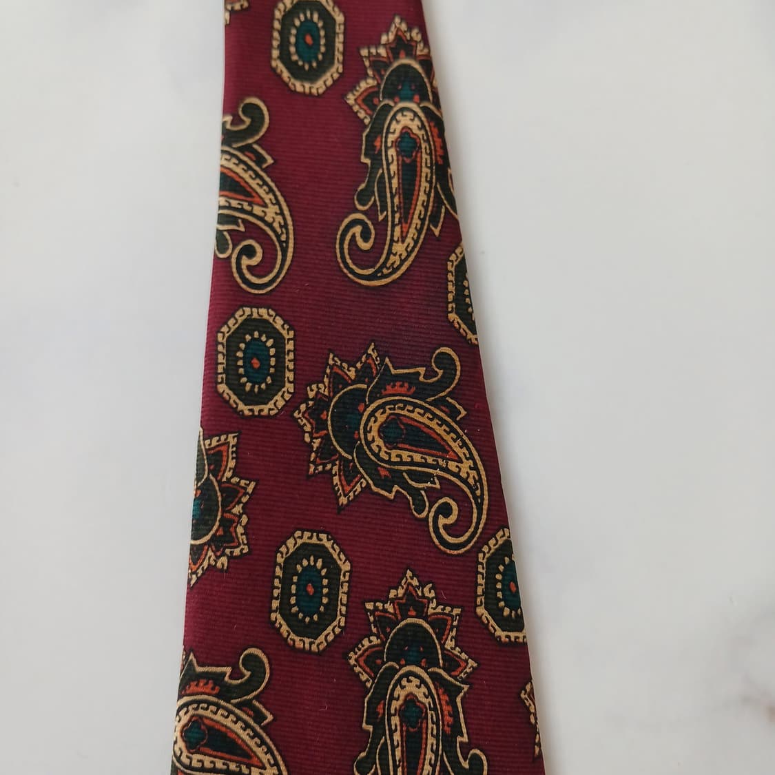 피에르 발망 실크 버건디 페이즐리 넥타이 9.5cm A등급 A19016
 상품이미지7