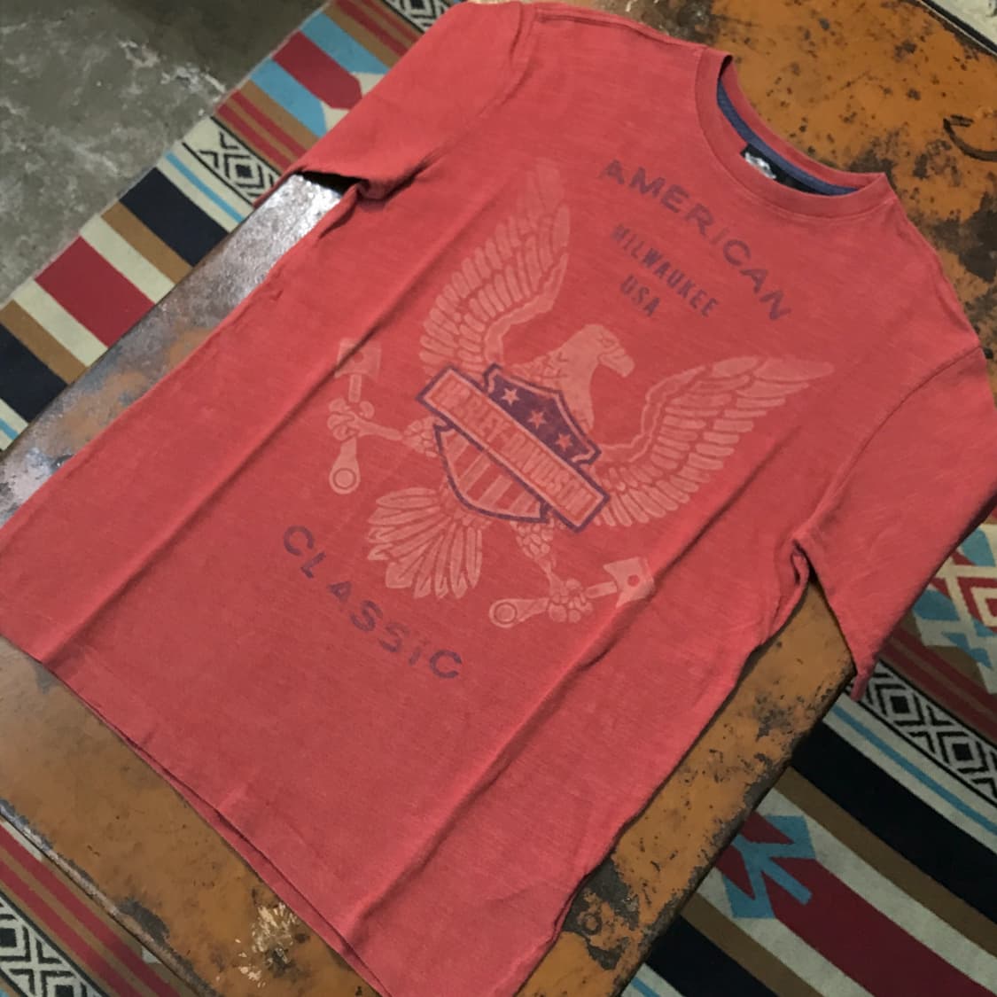 할리데이비슨 다크오렌지 숏 슬리브 남성 102 105  상품이미지2