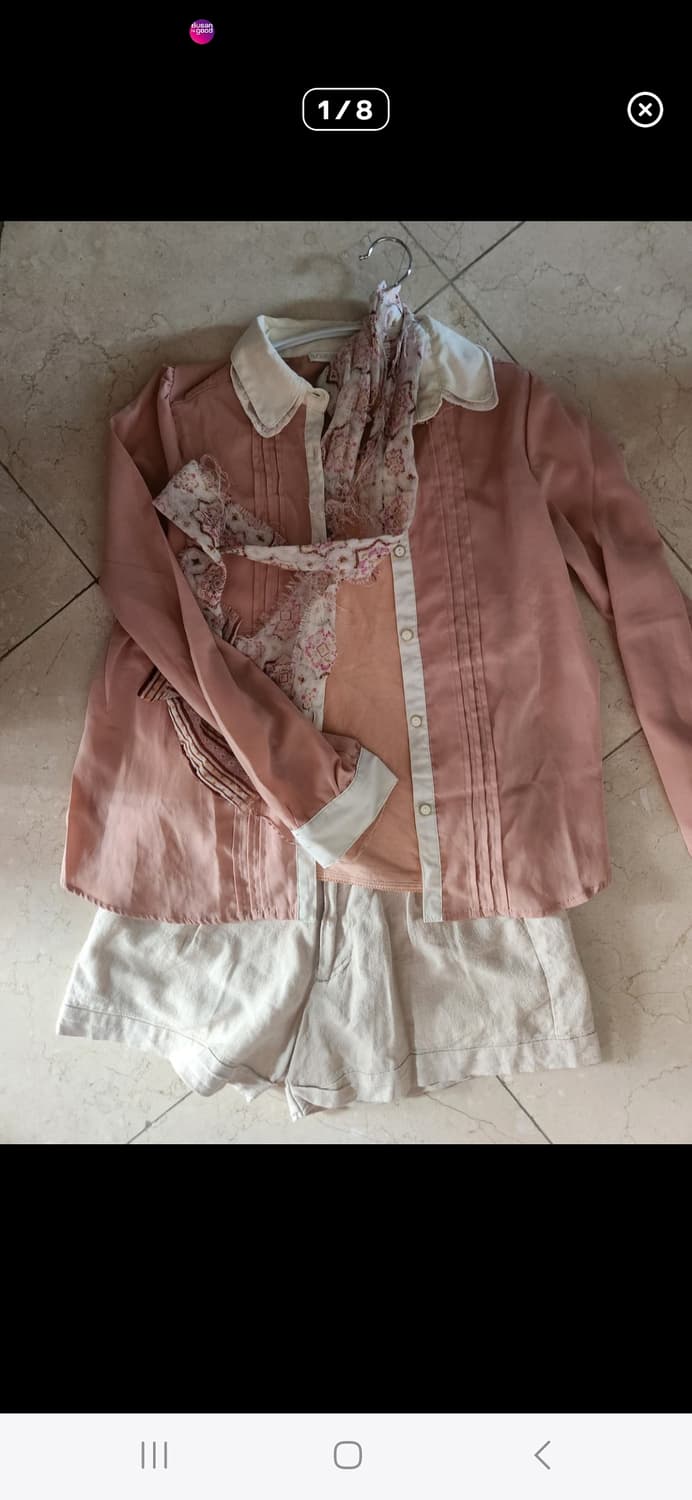 빈티지 코랄 모리걸 코디셋 4ps 상품이미지1