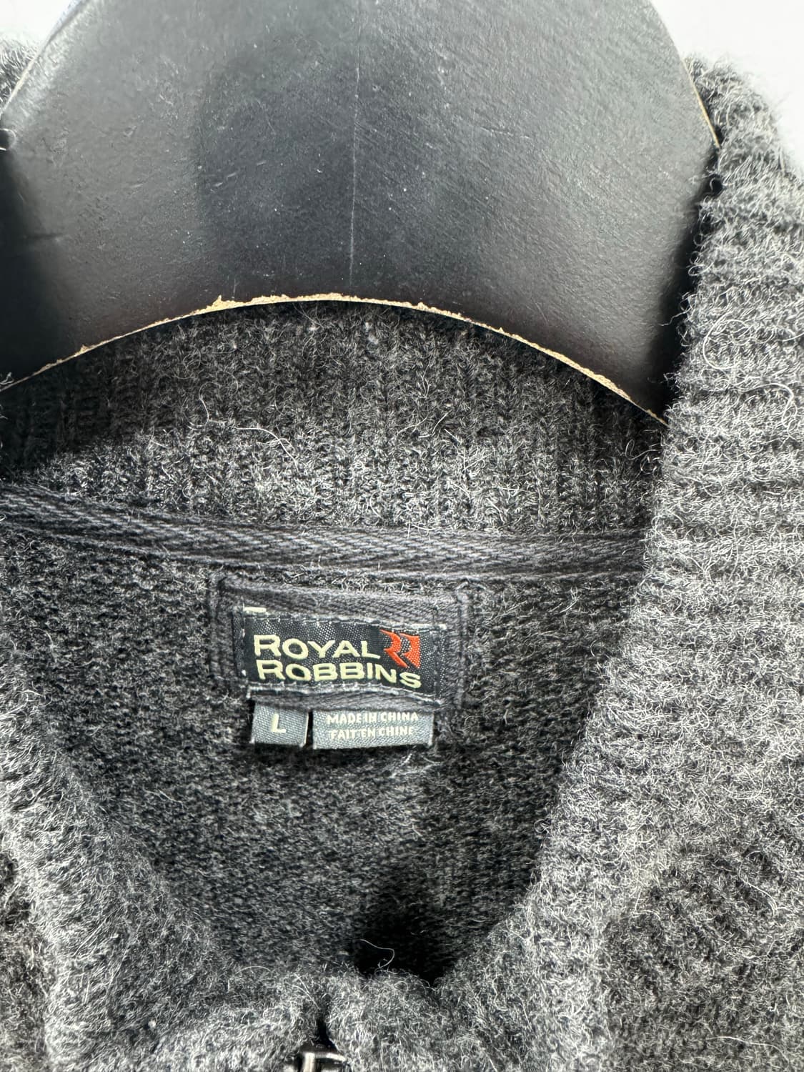 로얄로빈스 그레이 울니트 집업 L 상품이미지6