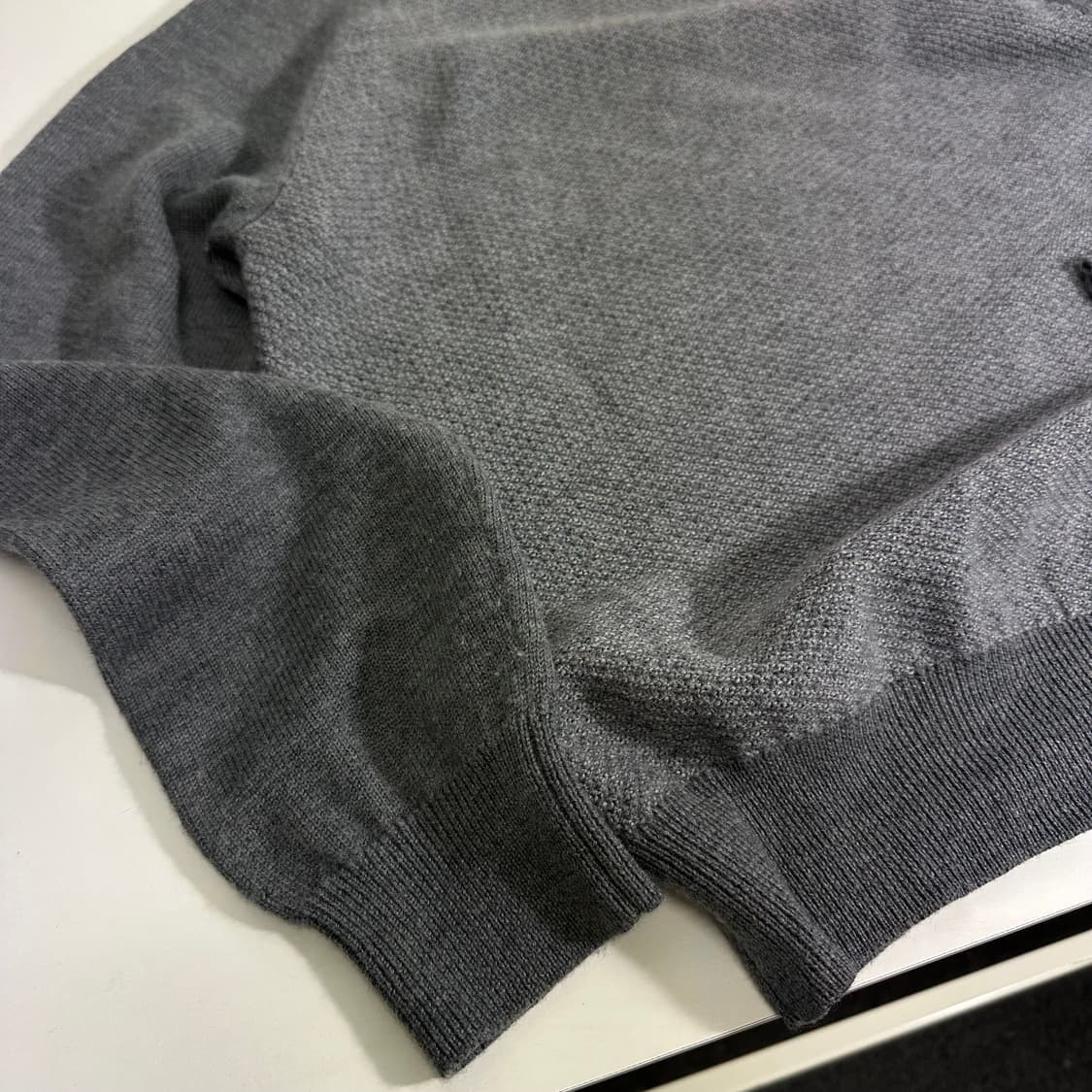 L 브룩스브라더스 그레이 메리노울 라운드 니트 상품이미지4