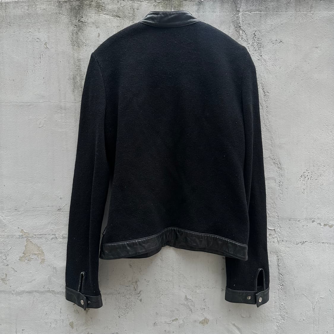 'ozoc' leather trimmed knit zipup 상품이미지5