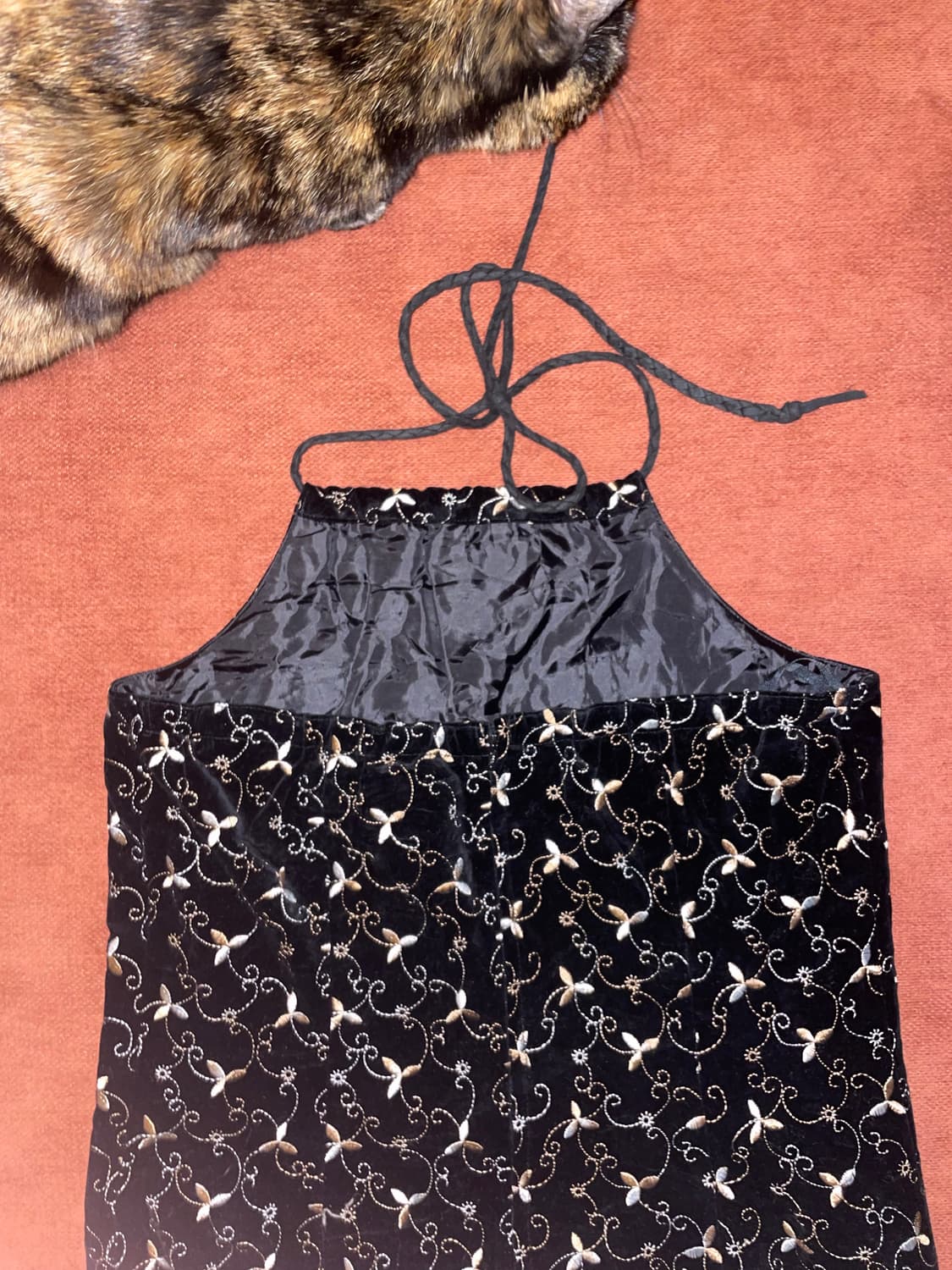 빈티지 벨벳 홀터넥 원피스 상품이미지4