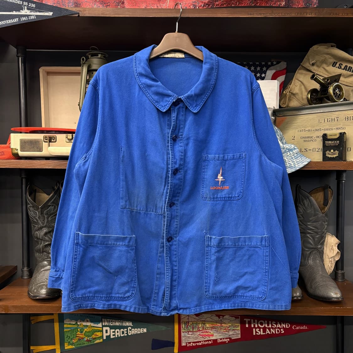 70s 몰스킨 프렌치 워크자켓 프랑스생산 빈티지워싱 3포켓 N673 상품이미지1