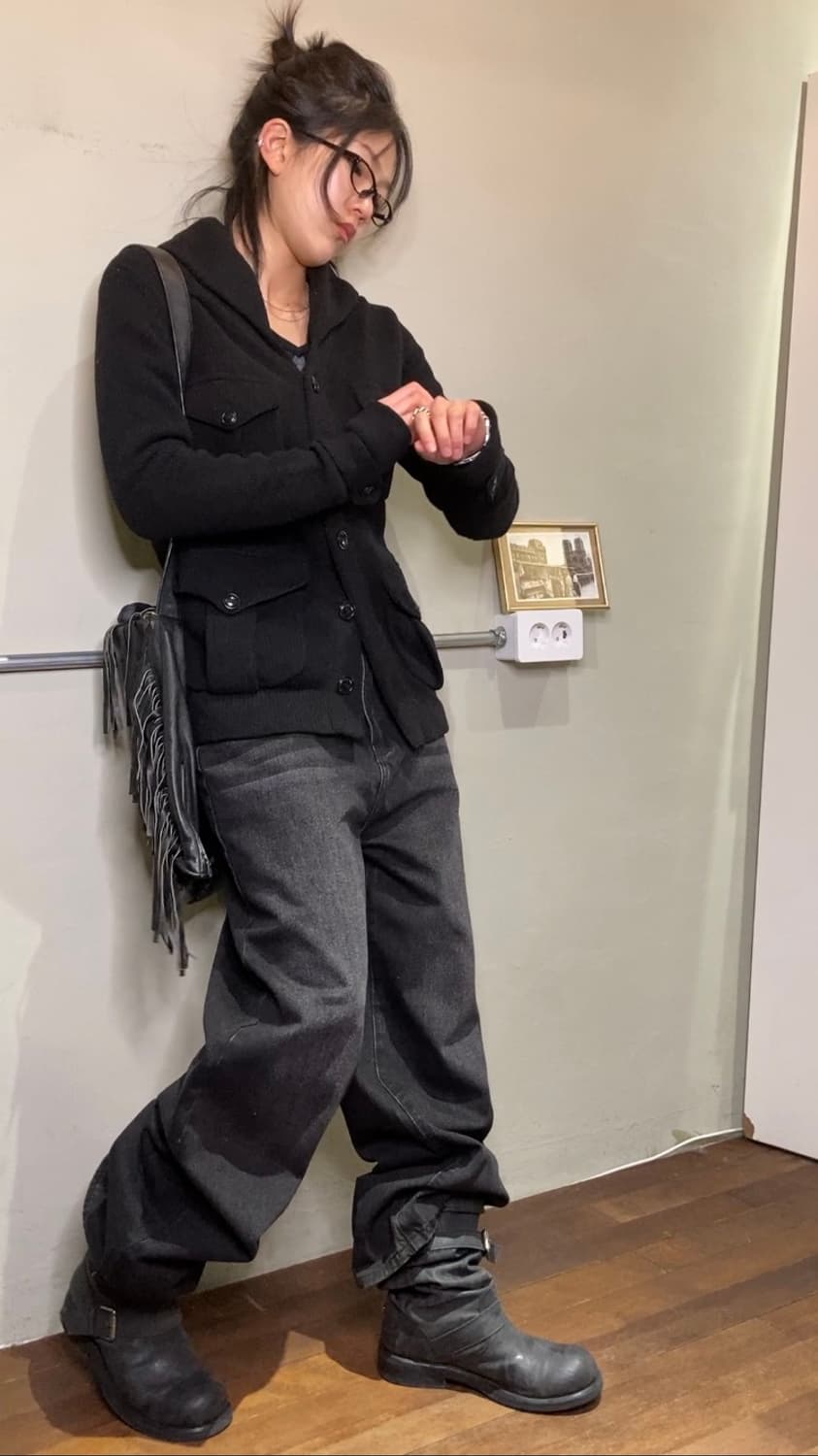 YKK 흑청 일자 데님 팬츠  상품이미지2