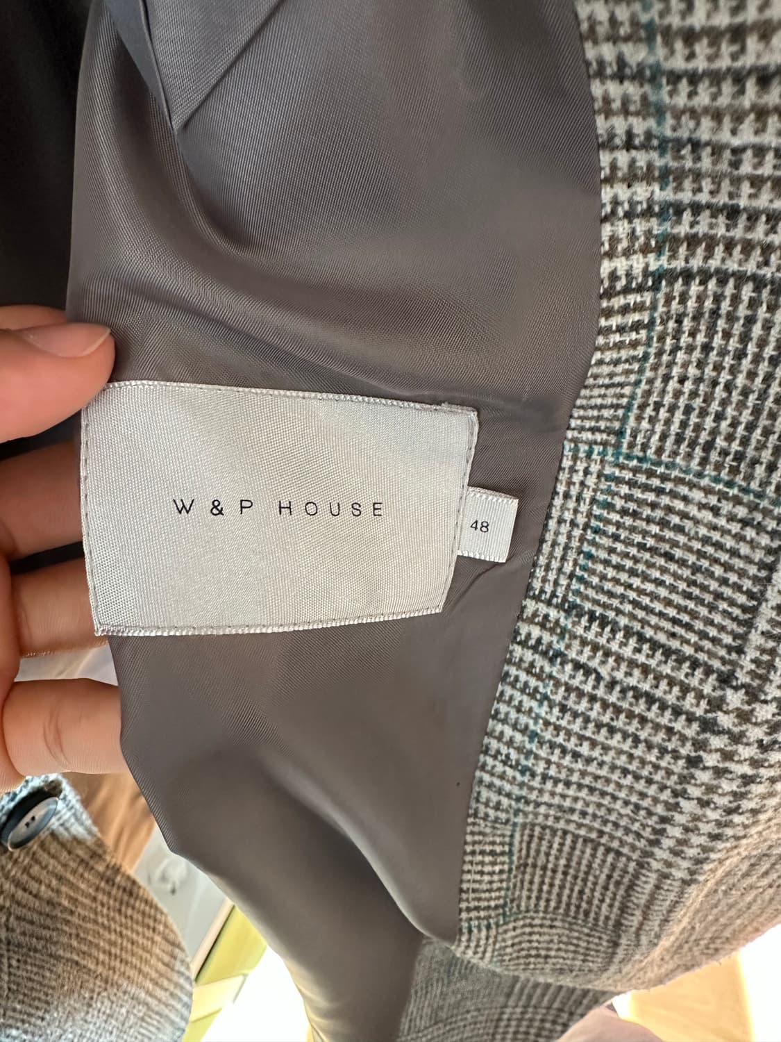 가을/겨울용 브라운 글렌 체크 블레이저 48 사이즈 상품이미지4