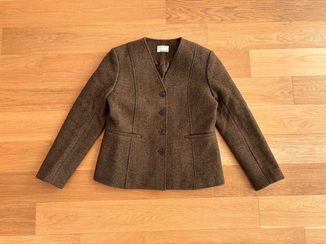 패브릭컬러지 패브릭컬리지 노카라 부클자켓 상품이미지2