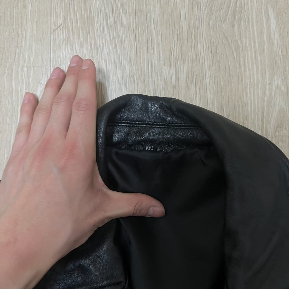 남성 천연 양가죽 더블 라이더 가죽자켓 L/100  상품이미지4