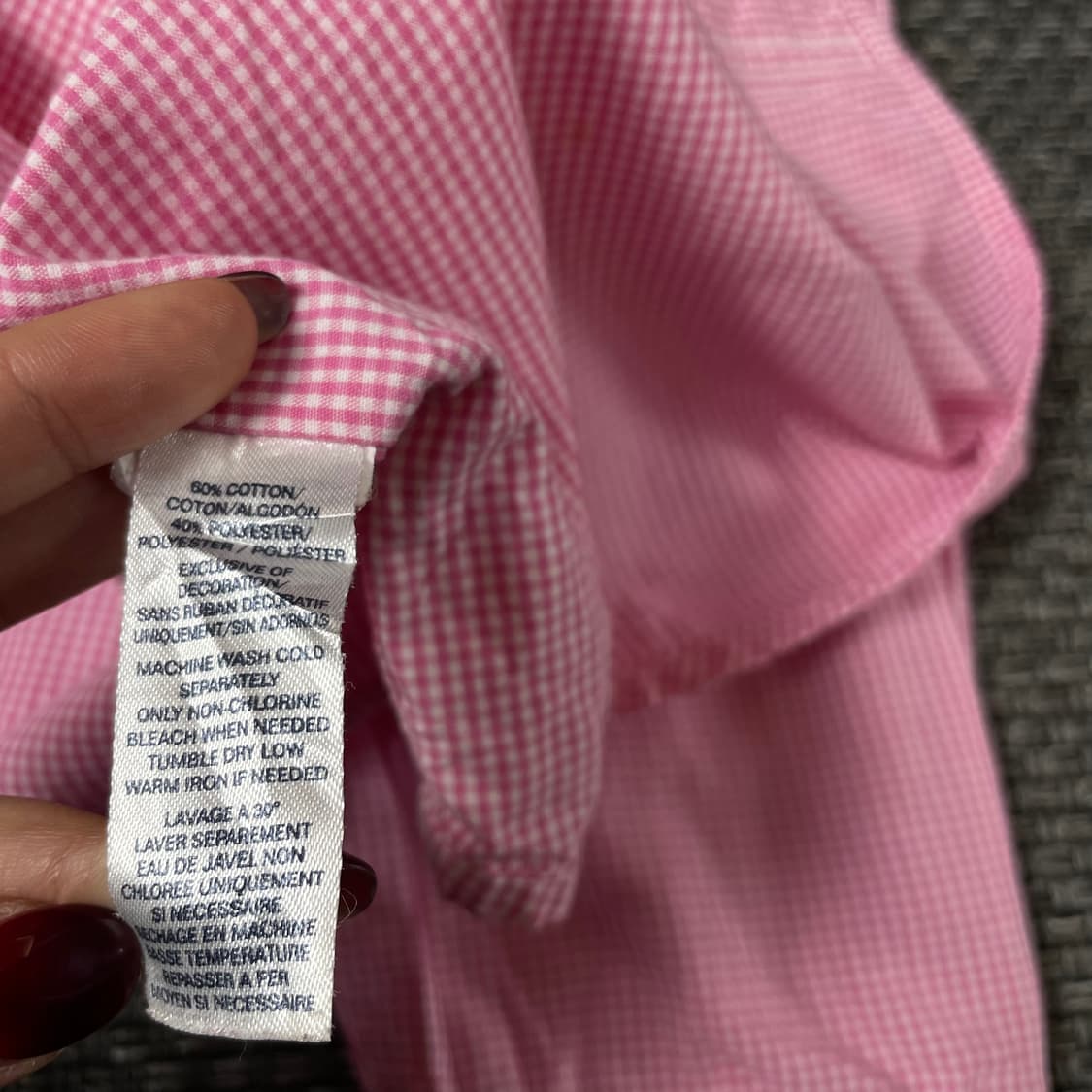 챕스 핑크 마이크로 체크 패턴 긴팔 셔츠 2XL 상품이미지6