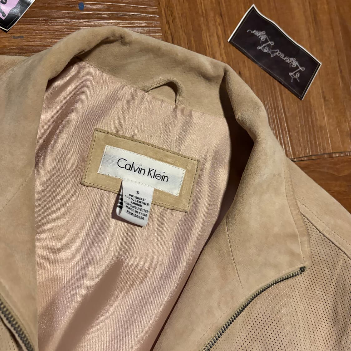 CLAVIN KLEIN 매쉬 스웨이드 레더 집업 자켓 상품이미지3