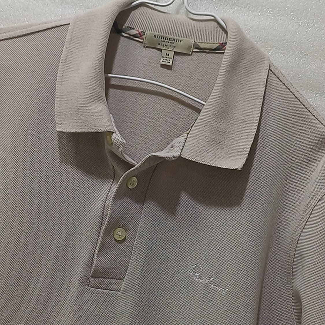 영국정품 버버리 남성 피케 카라 반팔 티 여유 M ~ L 베이지 사랑봉봉 상품이미지3