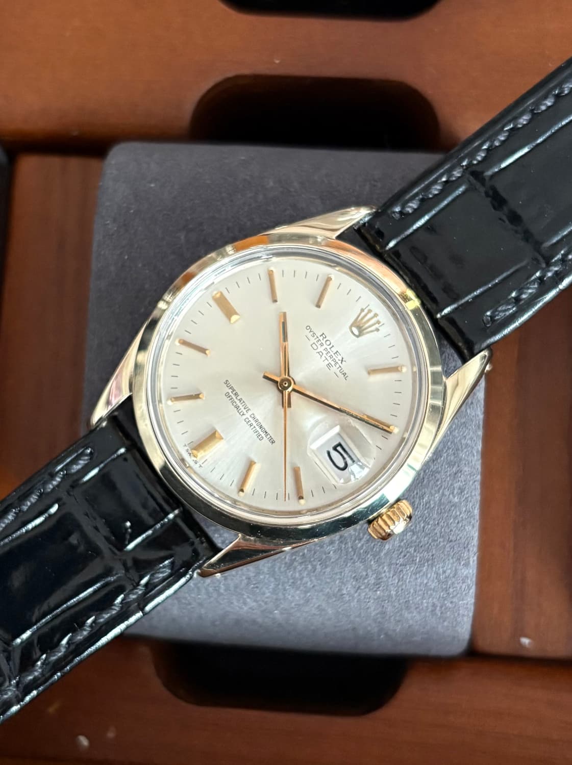 롤렉스 오이스터 퍼페츄얼 데이트 캡골드 1550 오토매틱 빈티지 시계 상품이미지1