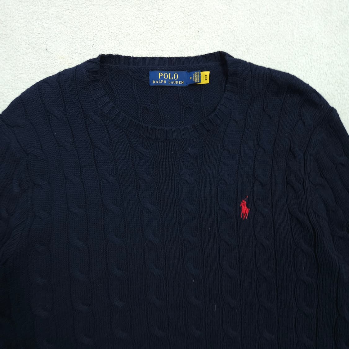 폴로 랄프 로렌 신형 QR 케이블 니트 M 네이비 상품이미지5