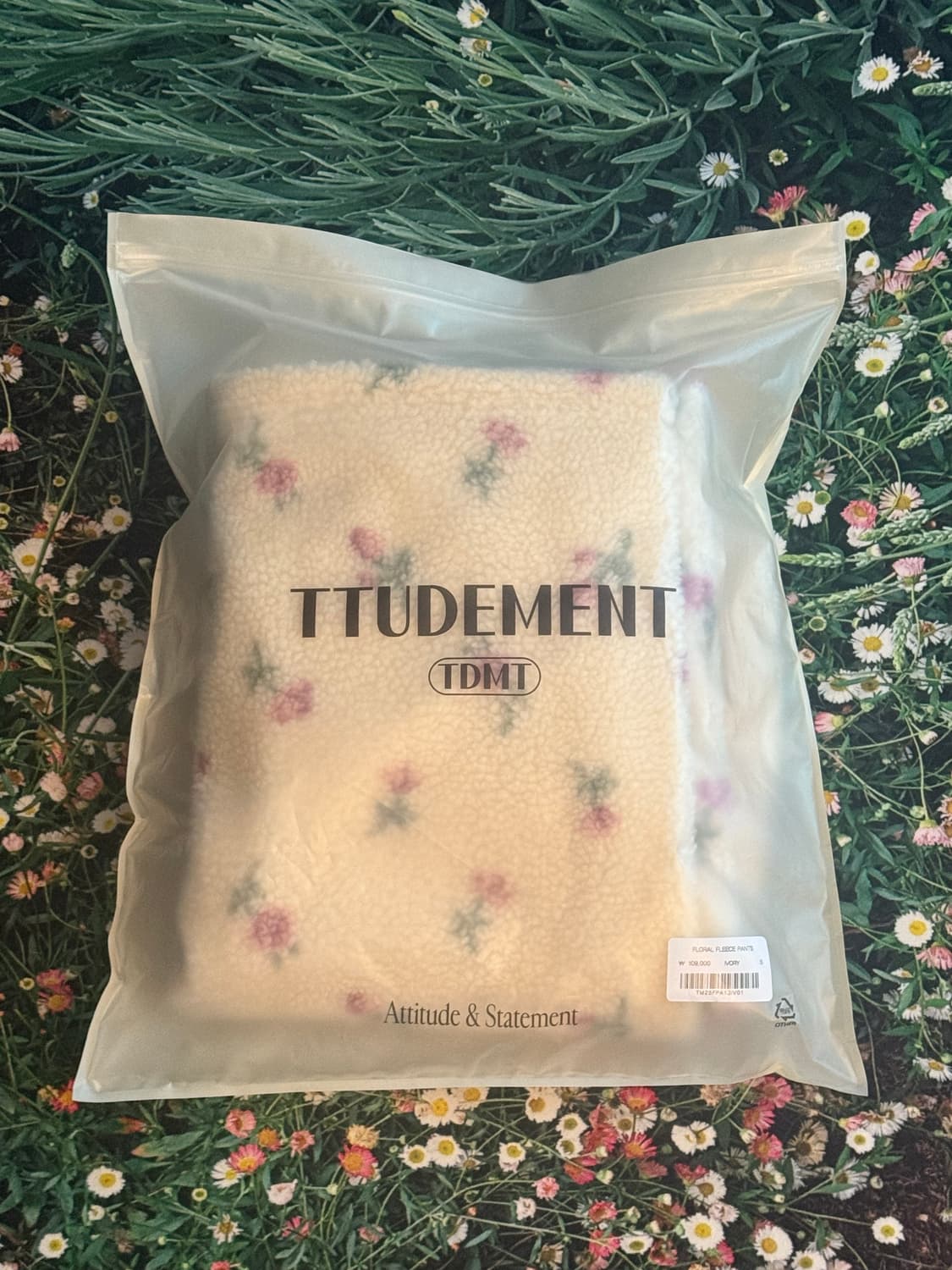 [새상품] 튜드먼트 플로럴 플리스 팬츠 아이보리 상품이미지1