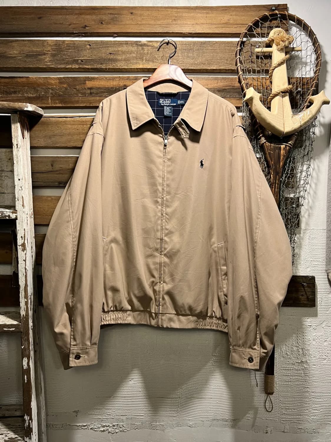 [2XL]폴로 랄프로렌 체크 라이닝 베이지 드리즐러 자켓 상품이미지1