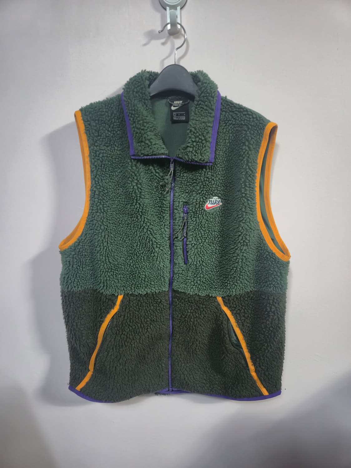 나이키 양털 조끼 그린 배색 상품이미지1