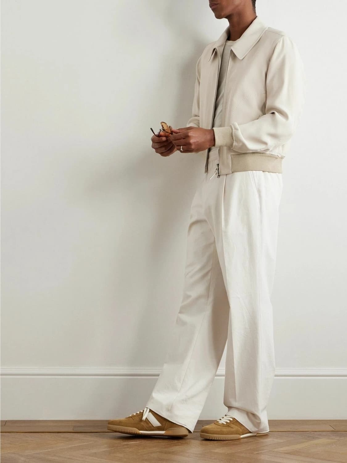 톰포드 가죽 트리밍 실크 새틴 실크 크레이프 리버시블 자켓 상품이미지1