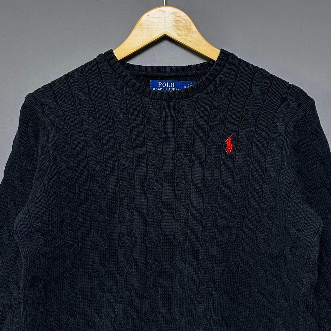 [M-L]폴로 랄프로렌 블랙 꽈배기 니트 스웨터 상품이미지2