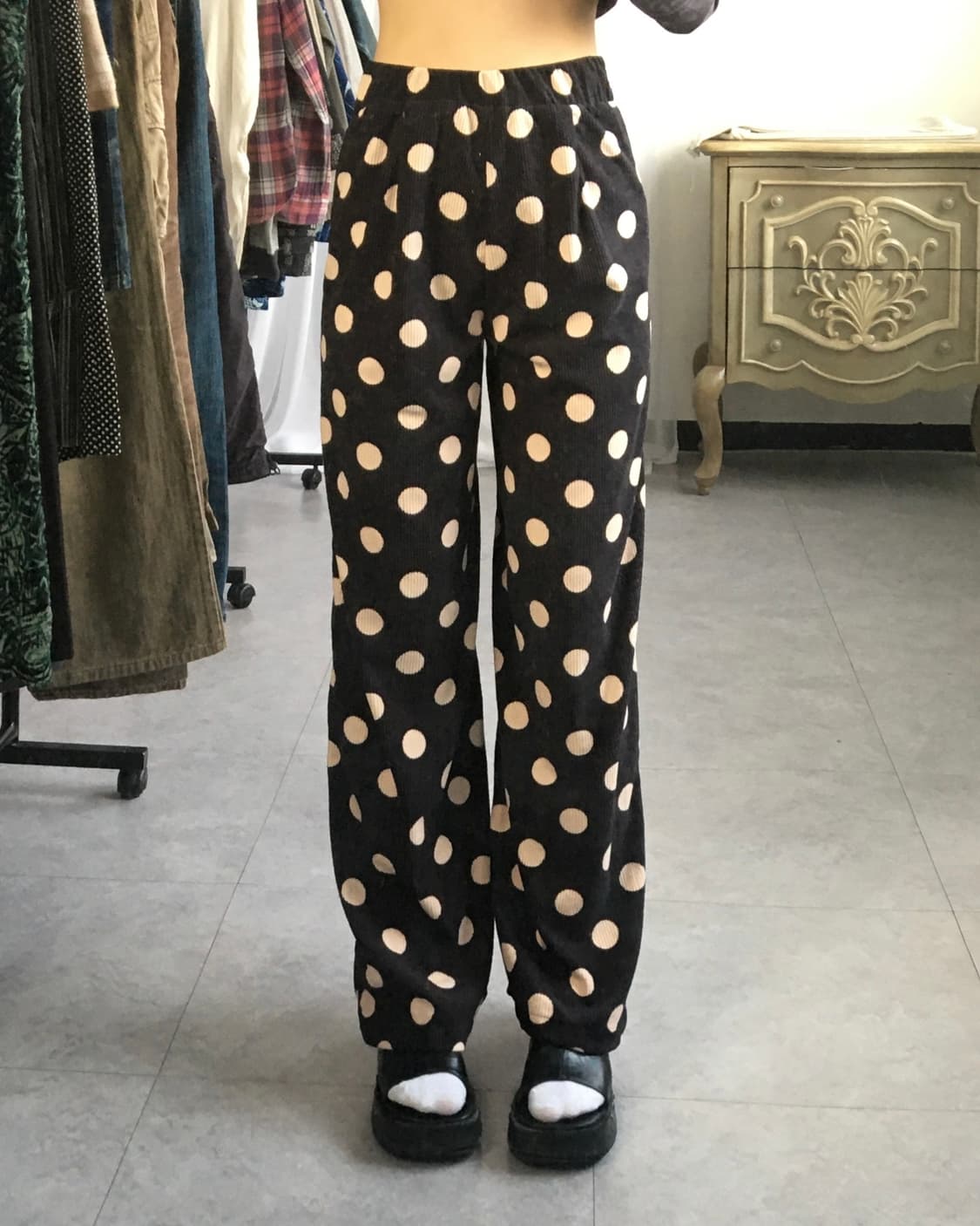 Ribbed dot pattern pants 상품이미지4