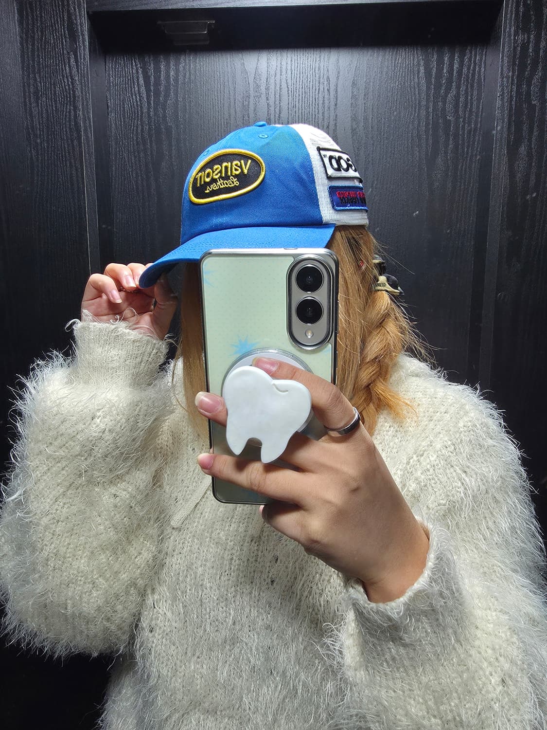 슈프림 x 히스테릭 글래머 x 밴슨 레더 메쉬 백 6-패널 블루 상품이미지5