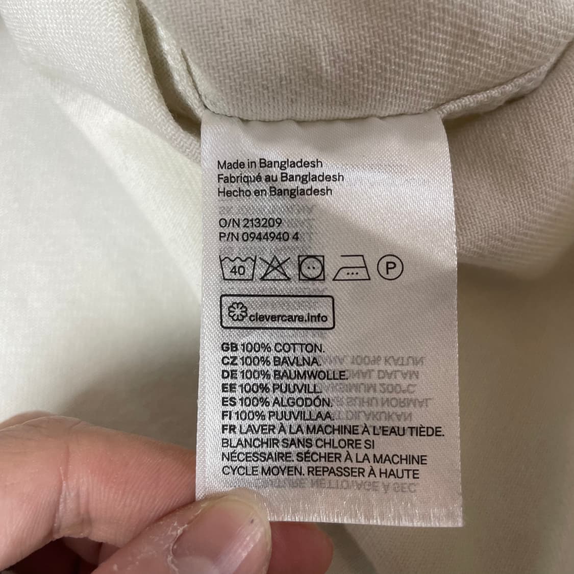 H&M 아이보리 코튼 투포켓 셔츠 자켓 XL 상품이미지5